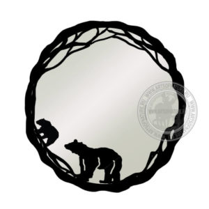 Круглое зеркало с рамой "Семья медведей"