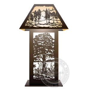 Настольная лампа в стиле кантри "Куропатки у дерева"