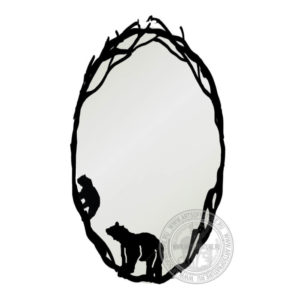 Овальное зеркало с рамой "Семья медведей"