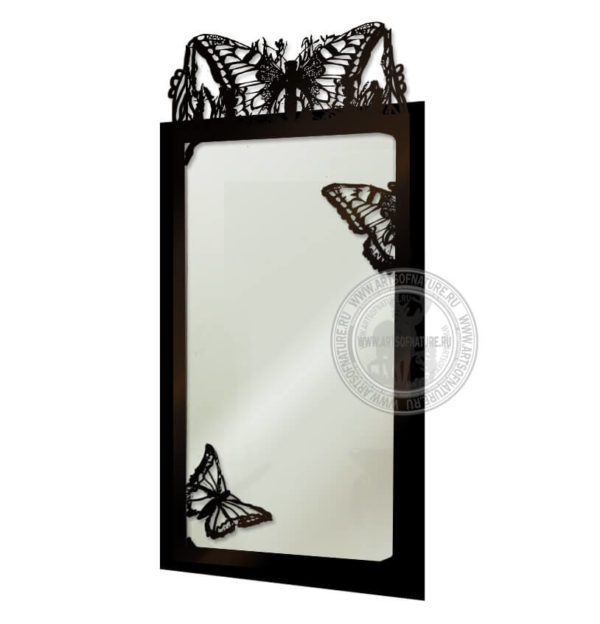 Прямоугольное зеркало с рамой "Бабочки"