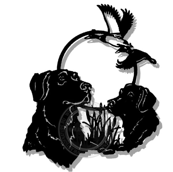 Настенное металлическое прорезное панно картина "Охотничьи собаки"