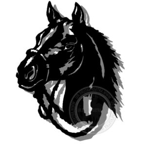 Настенное металлическое прорезное панно картина "Портрет лошади"