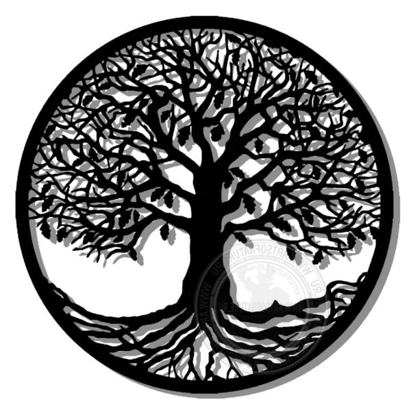 Настенные панно Дерево в круге Дуб с корнями