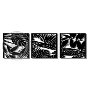Настенный триптих Пальмовые листья 2 (квадратные рамки)