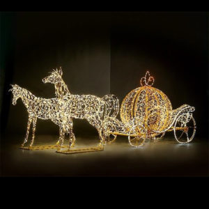 Световая скульптура-композиция «Карета принцессы» и два коня
