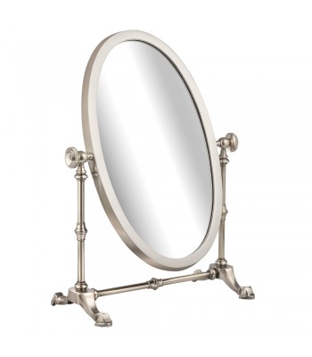 Зеркало настольное косметическое овальное серебро