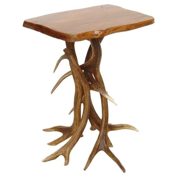 Стол деревянный с рогами